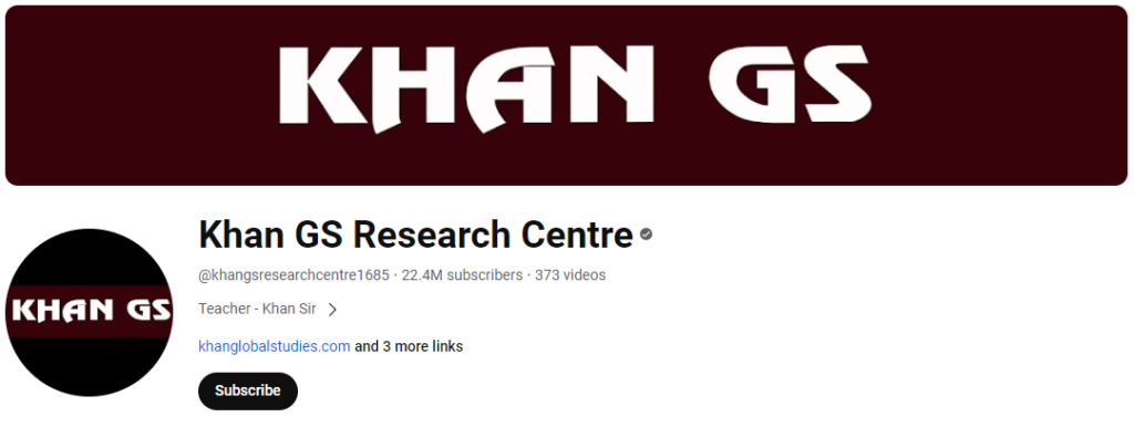 Khan Sir Youtube channel