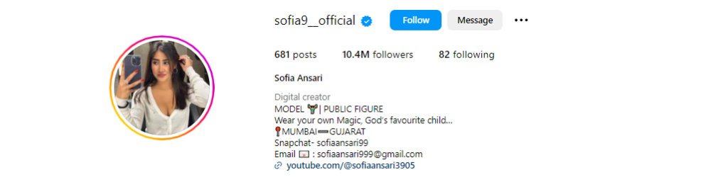 Sofia Ansari Instagram