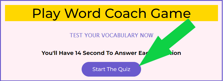 Start the quiz google word coach